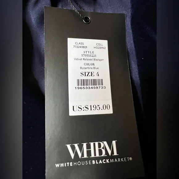 NWT - Velvet White House Black Market Byzantine Blue Blazer (4) - Picture 4 of 5